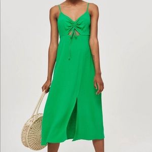 NWT Topshop Molly Cutout Ruched Midi Dress